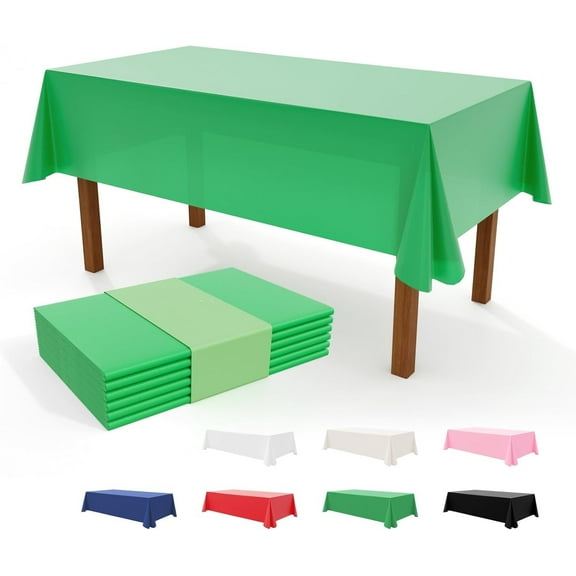 Cterwk 6 Pack Disposable Table Cloth, 54 x 108 Inch Waterproof Rectangle Tablecloths Decorative Plastic Table Cover