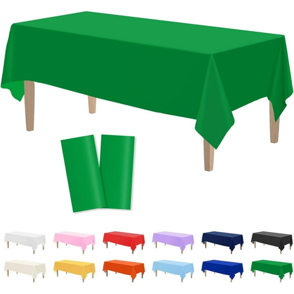 Cterwk 6 Pack Plastic Tablecloth Rectangle Disposable Table Covers 54 x 108 Inch Solid Color Table Cloths for Picnic Birthday Wedding Party