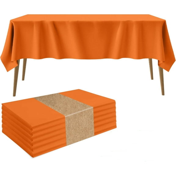 Cterwk 6 Pack Plastic Tablecloths Lightweight Disposable Table Covers Waterproof Plastic Table Cloths for BBQ Picnic Birthday Wedding Parties, 54" x 108"