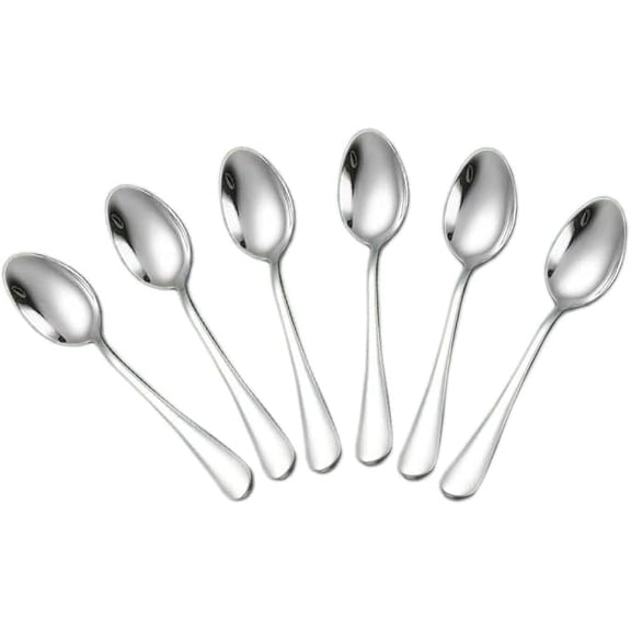 Cterwk 6 Pack Stainless Steel Tea Spoons, Dessert Spoon,Ice Cream Spoons, Coffee Spoon, 4.9 inch