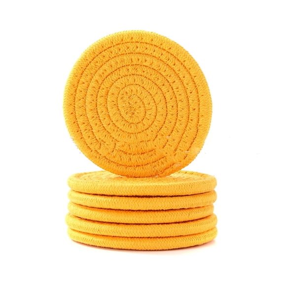 Cterwk 6 Pcs Drink Coasters,Cotton Woven Coaster Set for Home Decor Tabletop Protection Suitable for Kinds of Cup,4.3 inch