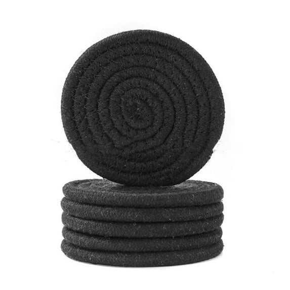 Cterwk 6 Pcs Drink Coasters,Cotton Woven Coaster Set for Home Decor Tabletop Protection Suitable for Kinds of Cup,4.3 inch