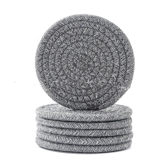 Cterwk 6 Pcs Drink Coasters,Cotton Woven Coaster Set for Home Decor Tabletop Protection Suitable for Kinds of Cup,4.3 inch