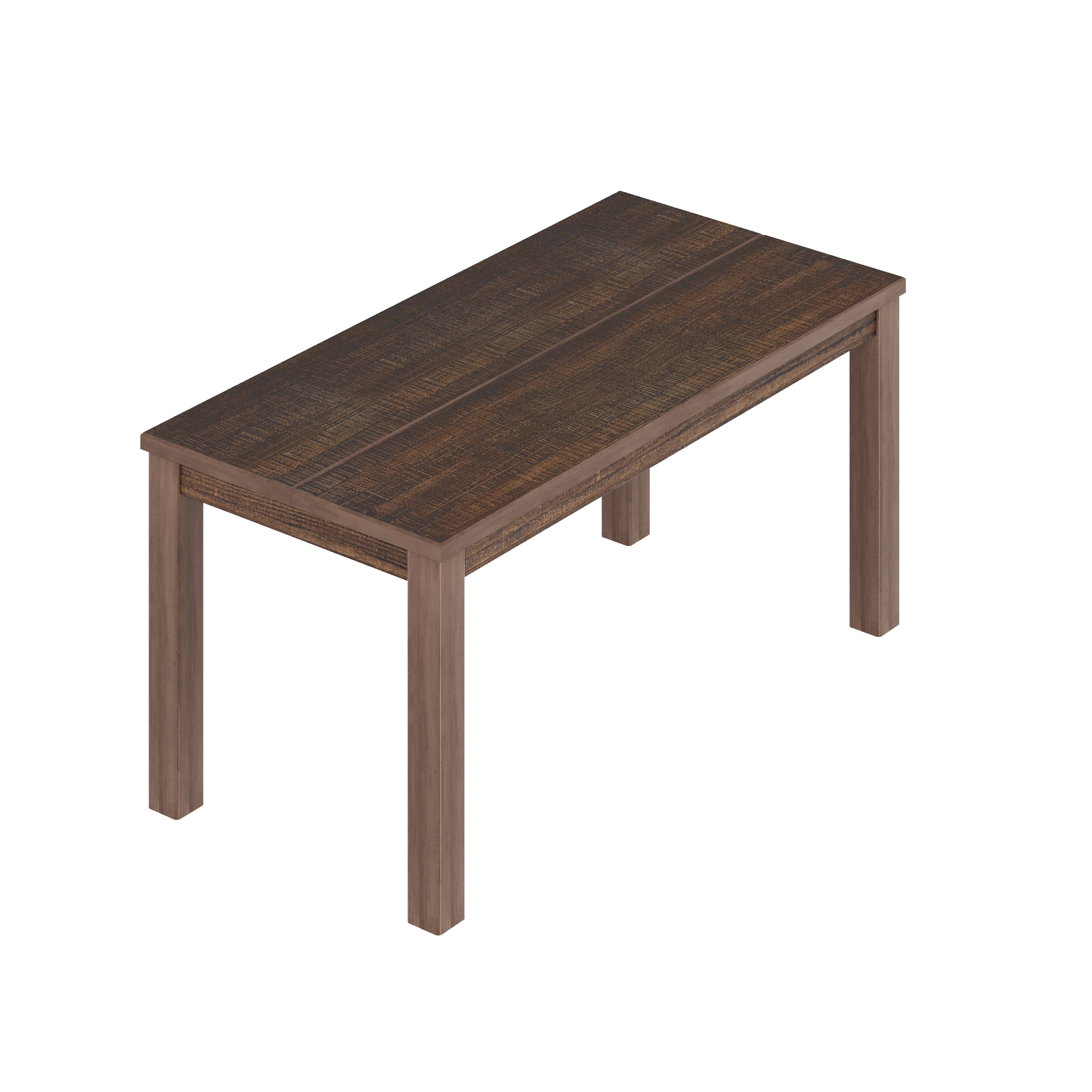 Albany 63" Dark Brown Solid Wood Dining Table for 6