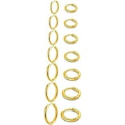 Cterwk 7 Pairs 14K Gold Plated Huggie Hoop Earrings for Women Men, Minimalist Gold Huggie Hoop Earrings, Silver