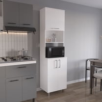 Cterwk 80" High Kitchen Pantry Cabinet with 6 Shelves, Storage Cabinet for Kitchen, Dining Room, White