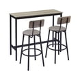 thumbnail image 1 of Cterwk Bar Table Set with 2 Bar Stools PU Soft Seat with Backrest, Gray, 1 of 7