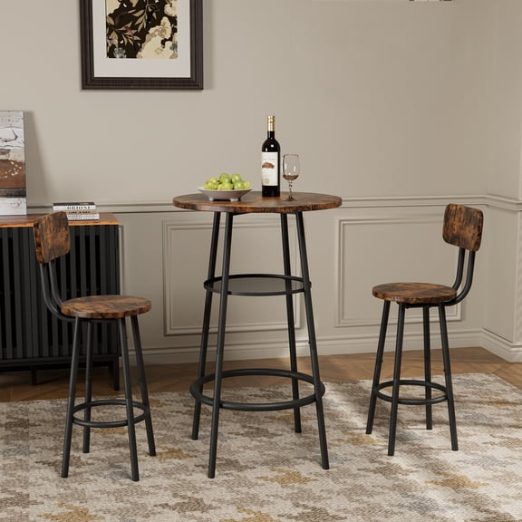 Cterwk Bar Table with 2 Pack Stools, Table Stools Set for Dining Room, Bar