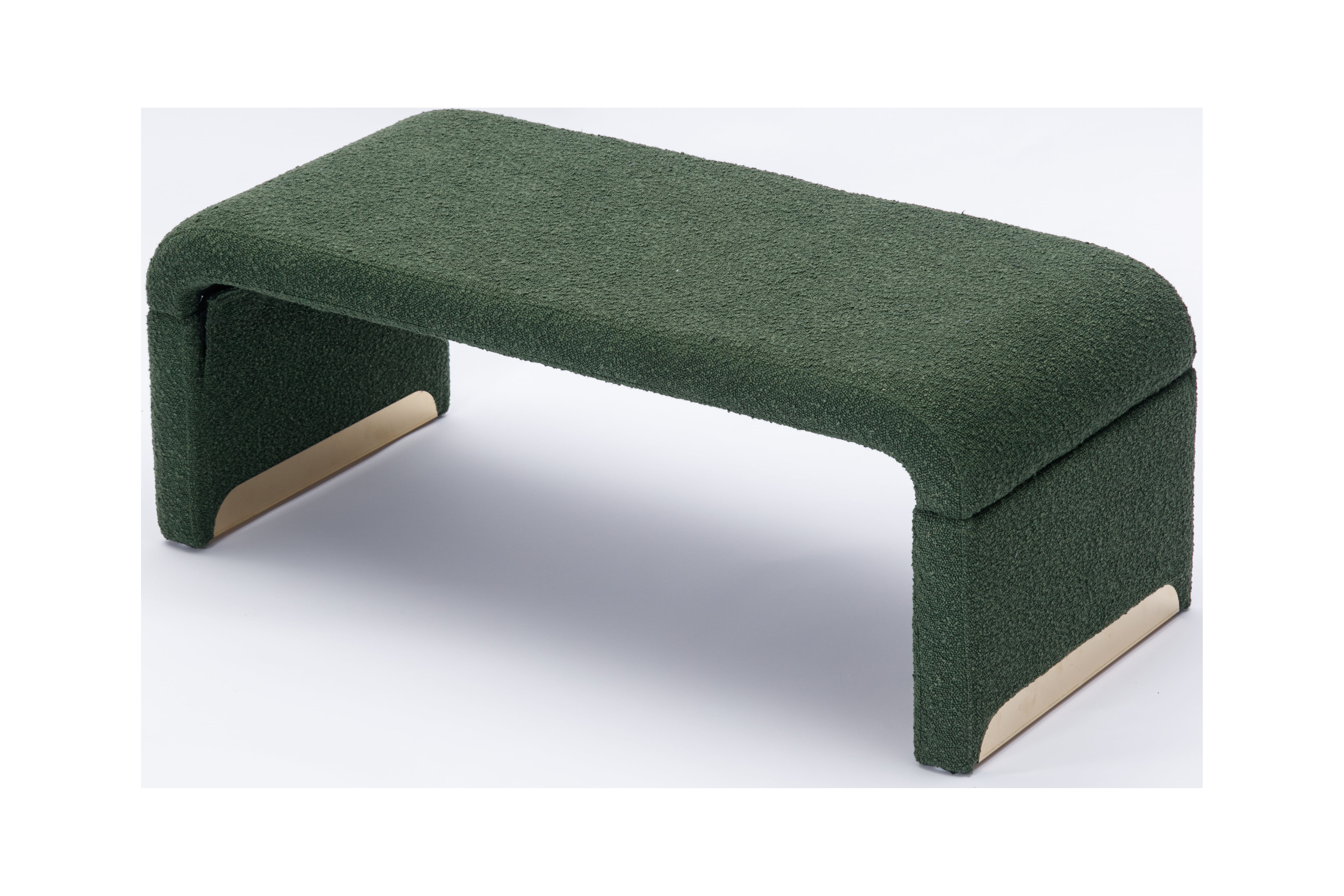 Cterwk Boucle Fabric Loveseat Ottoman Footstool Bedroom Bench Shoe