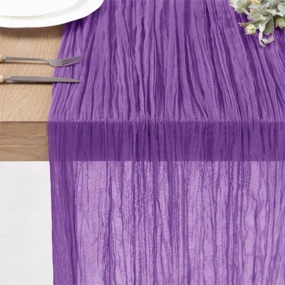 Cterwk Cheesecloth Table Runner Modern Sheer Cloth Table Runners Summer Table Decorations for Wedding Birthday Party, 35" x 70"