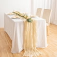 thumbnail image 1 of Cterwk Cheesecloth Table Runner Rustic Long Table Runner Romantic Table Runner for Wedding Birthday Party, 35" x 70", 1 of 7