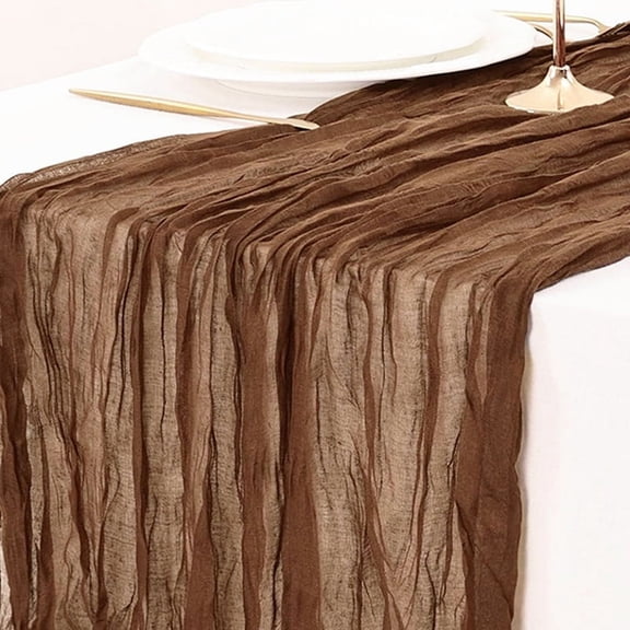Cterwk Cheesecloth Table Runner Rustic Table Runner Table Decoration for Wedding Party Bridal Thanksgiving Christmas, 35" x 118"