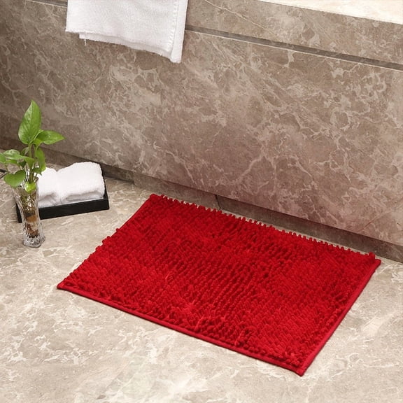 Cterwk Chenille Bath Rugs Thick Soft Absorbent Quick Dry Microfiber Bath Mats Washable Shower Floor Rugs for Bathroom, Kitchen, 15" x 23"