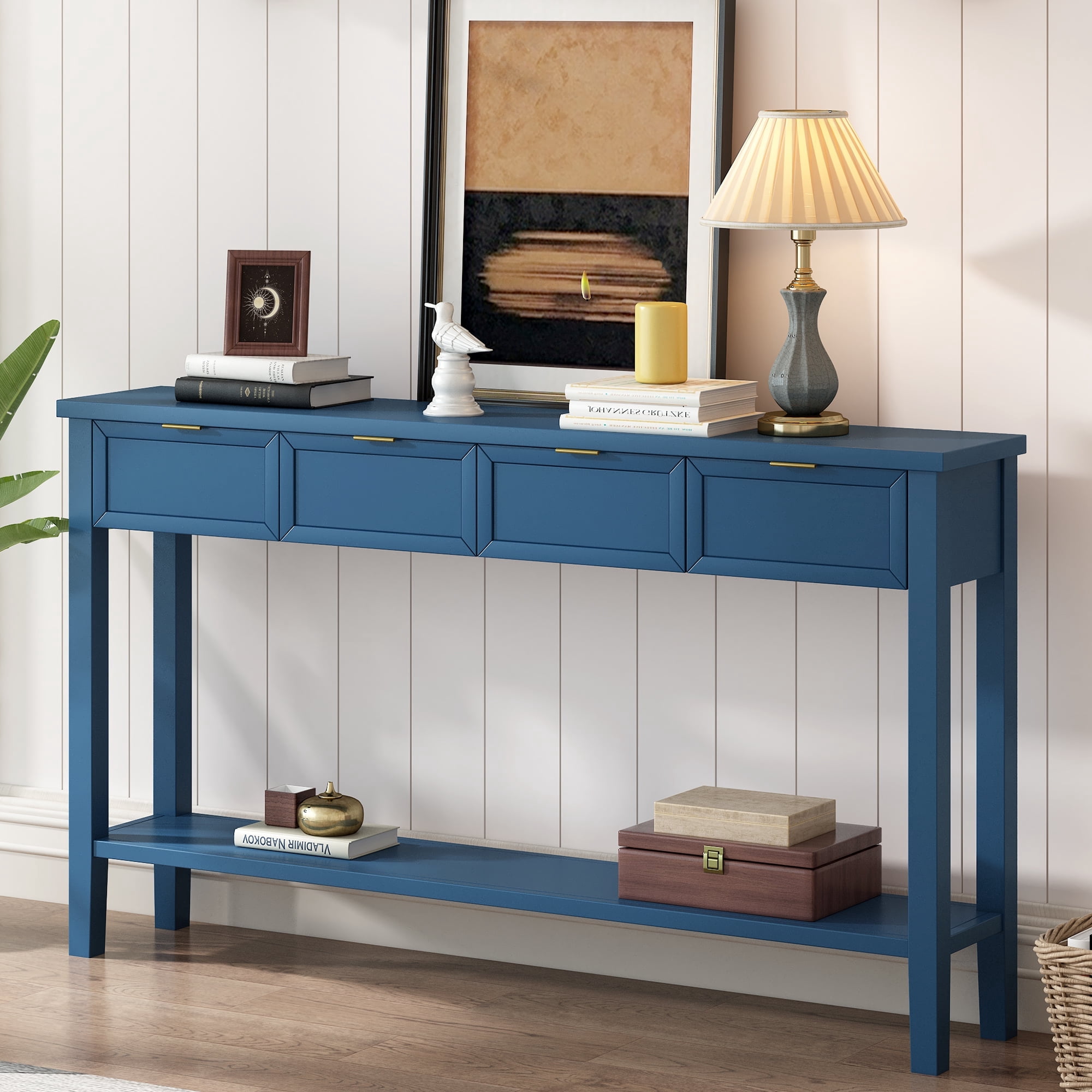Cterwk Contemporary Entryway Console Table with 4 Drawersm and Bottom ...