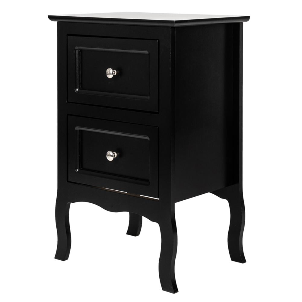 Cterwk Country Style 2Tier Nightstand Table,Black