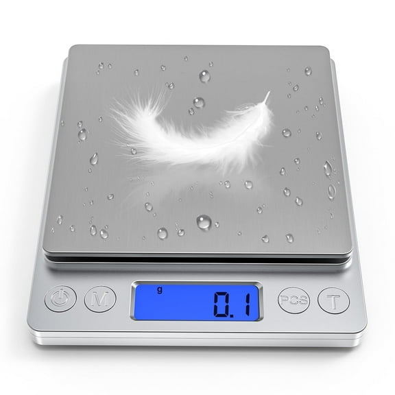Cterwk Digital Gram Scale 2000g/0.1g Food Scale High Precision Kitchen Scale Stainless Steel Pocket Scale with LCD Display, Battery Powerd(Battery Not Included)