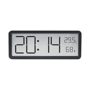 Cterwk Digital Wall Clock LCD Screen Temperature Humidity Time Display Electronic Clock Desktop Clock Battery Powered, Black