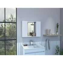 Cterwk Double Door Wall Cabinet with Mirror and 1 External Shelf