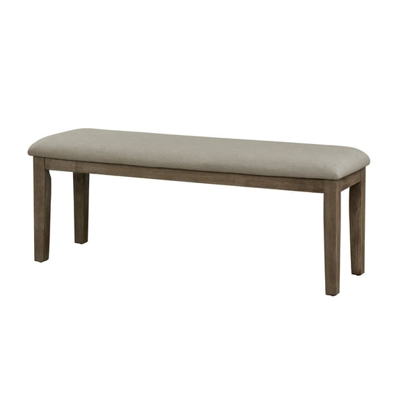 Cterwk Fabric Upholstered Seat Bench with Wooden Frame, Brown