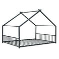 thumbnail image 1 of Cterwk Full Size Metal House Bed, Black, 1 of 9