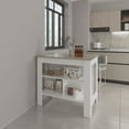 thumbnail image 1 of Cterwk Kitchen Island with 3 Open Shelves, White+Gray, 1 of 7