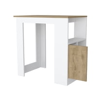 Cterwk Kitchen Island with Open Compartment and Cabinet, White
