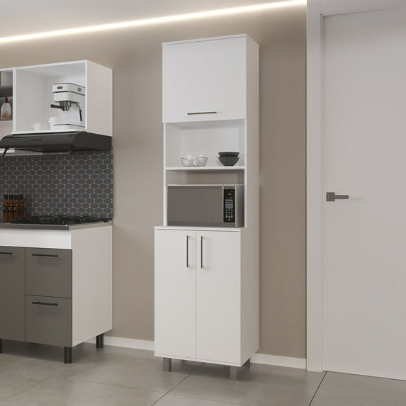 Cterwk Kitchen Pantry Cabinet with 2 Door and 4 Shelf, White