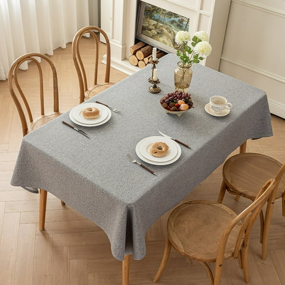 Cterwk Linen Table Cloth Farmhouse Style Rectangle Tablecloth Washable Table Cover for Dining/Buffet/Wedding, 35" x 55"