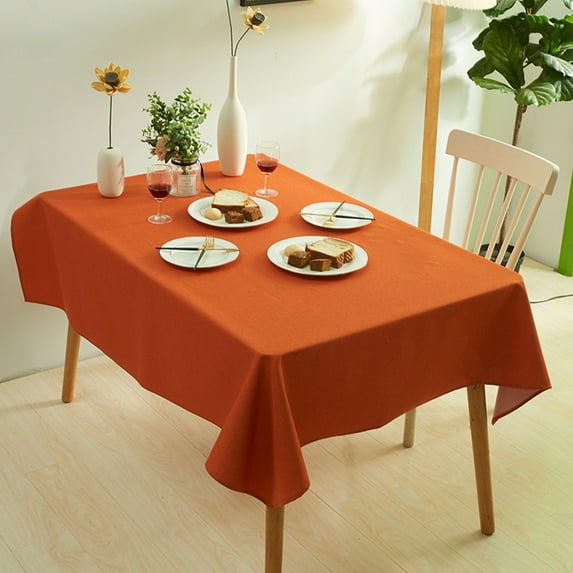 Cterwk Linen Table Cloth Rectangle Tablecloth Waterproof Dining Table Cover for Kitchen Party Cafe, 47" x 47"