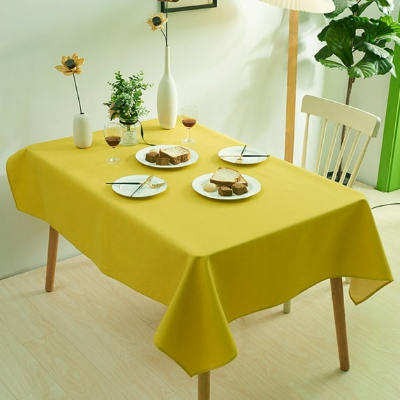 Cterwk Linen Table Cloth Rectangle Tablecloth Waterproof Dining Table Cover for Kitchen Party Cafe, 47" x 47"