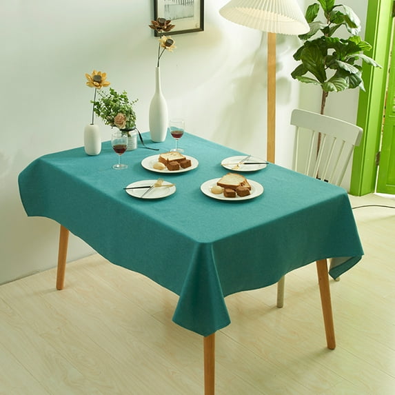 Cterwk Linen Table Cloth Rectangle Tablecloth Waterproof Dining Table Cover for Kitchen Party Cafe, 55" x 55"