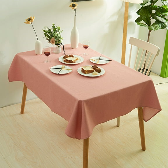 Cterwk Linen Table Cloth Rectangle Tablecloth Waterproof Dining Table Cover for Kitchen Party Cafe, 55" x 78"