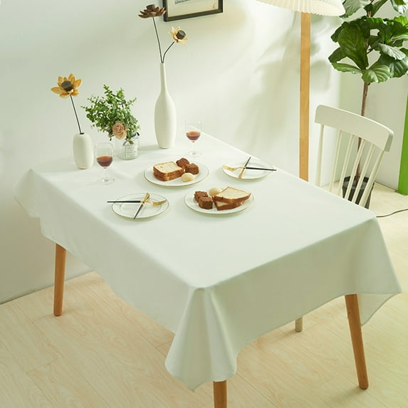 Cterwk Linen Table Cloth Rectangle Tablecloth Waterproof Dining Table Cover for Kitchen Party Cafe, 55" x 94"