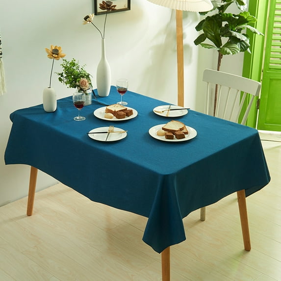 Cterwk Linen Table Cloth Rectangle Tablecloth Waterproof Dining Table Cover for Kitchen Party Cafe, 55" x 94"