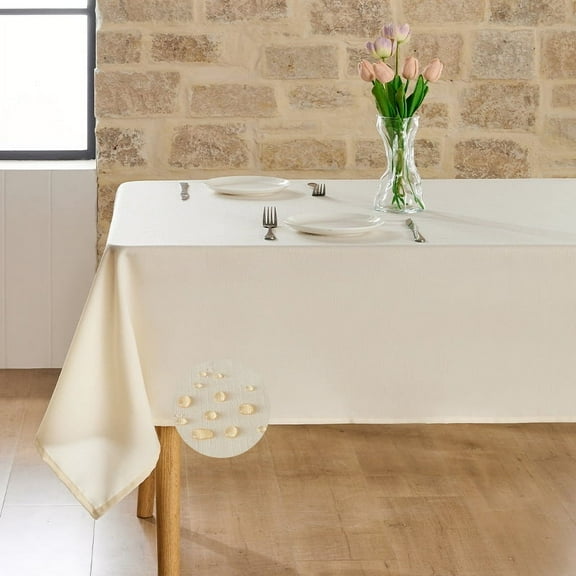 Cterwk Linen Tablecloth Rectangle Waterproof Table Cloth Washable Table Cover for Dining Party Christmas Weddings Birthday, 55" x 55"