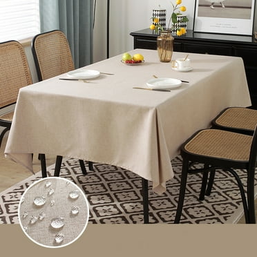 Cterwk Linen Tablecloth Rectangle Waterproof Table Cover Farmhouse Table Cloth for Dining Christmas Weddings Birthday Party, 51" x 51"