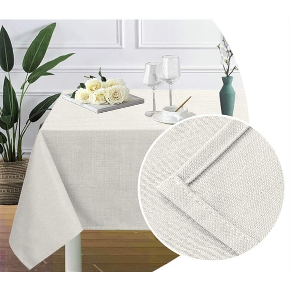 Cterwk Linen Tablecloths Solid Color Tablecloth Stain Resistant Waterproof Table Cover for Dining, Kitchen, Banquet, 55 x 55 inch