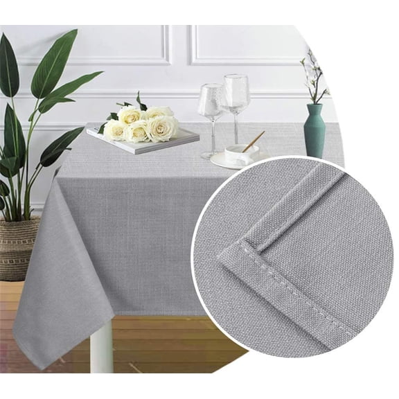 Cterwk Linen Tablecloths Solid Color Tablecloth Stain Resistant Waterproof Table Cover for Dining, Kitchen, Banquet, 55 x 55 inch