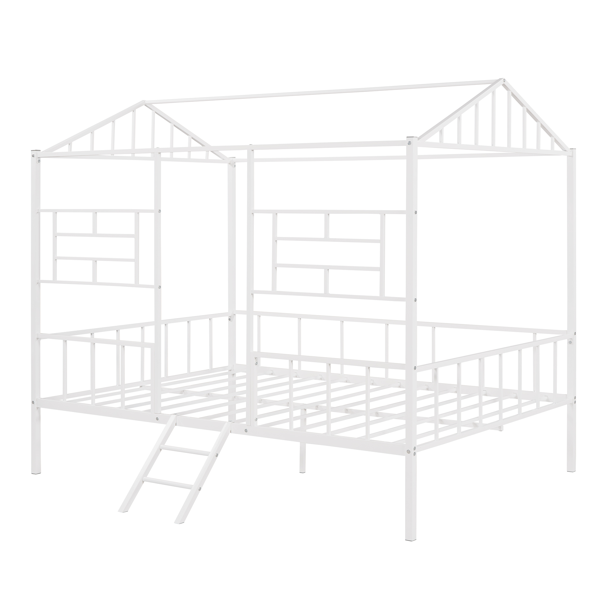 Cterwk Metal House Bed Frame Full Size with Slatted Support No Box