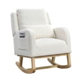 thumbnail image 1 of Cterwk Modern High Back Living Room Accent Armchair Rocking Chair with 1 Lumbar Pillow, 2 Side Pockets, White, 1 of 9