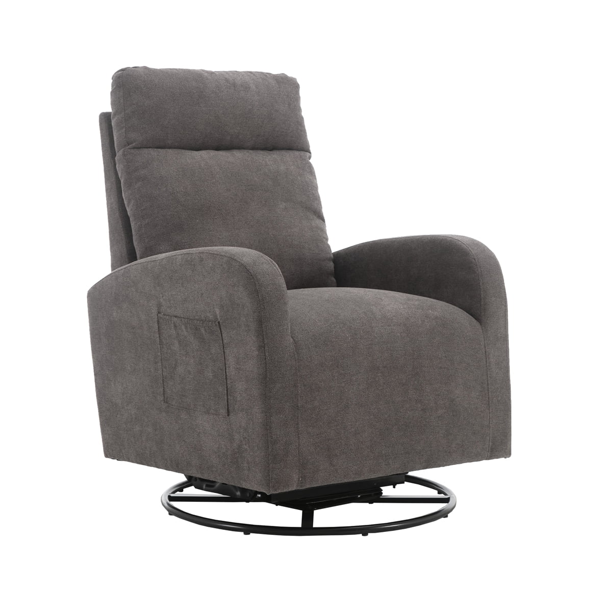 Cterwk Modern Style Upholstered Swivel Rocking Chair, Dark Gray ...