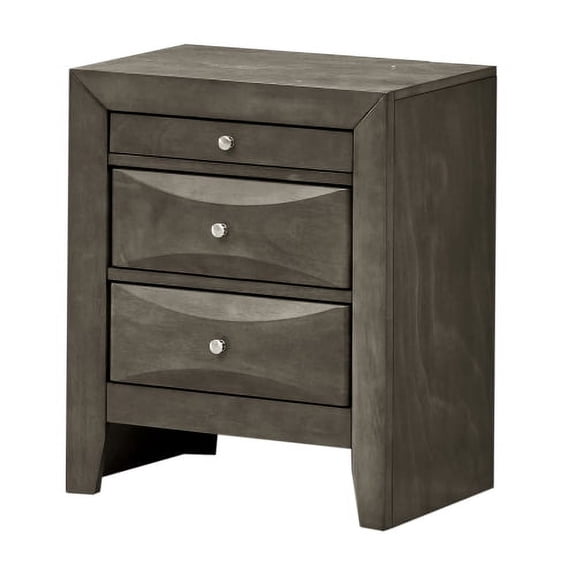 Cterwk Nightstand Beside Table with 2 Drawer, Gray