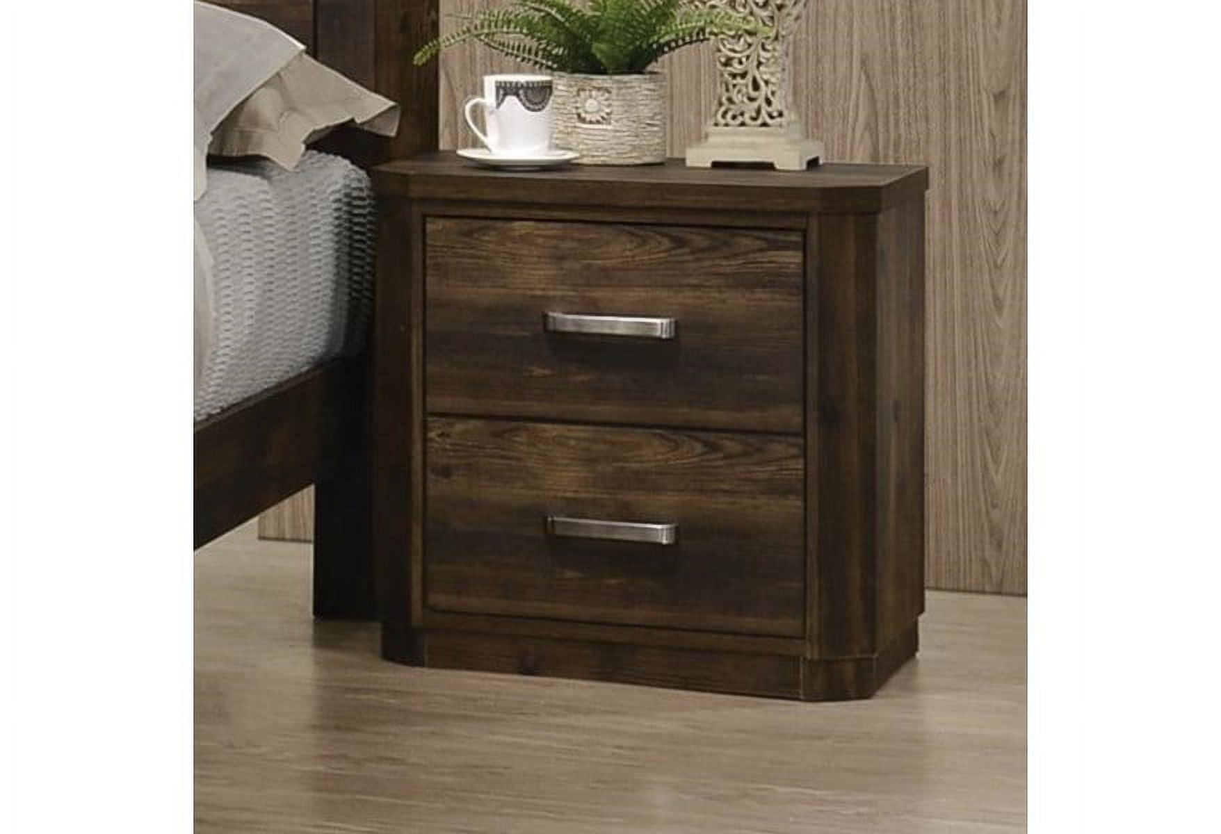 Elettra Transitional Rustic Walnut 2-Drawer Nightstand