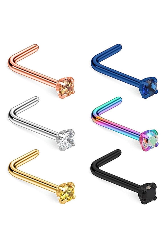 Nose Rings Studs Stainless Screw Shaped Nose Piercing for Women Men