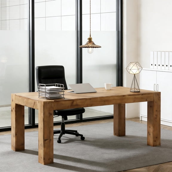 Cterwk Office Desk Computer Desk for Living Room, Office, Brown