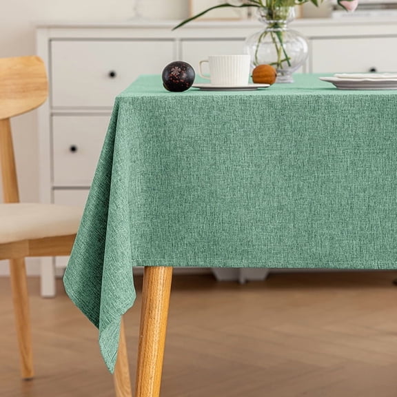 Cterwk Rectangle Table Cloth Linen Waterproof Tablecloth Washable Decorative Fabric Table Cover for Dining, Party, 35" x 59"