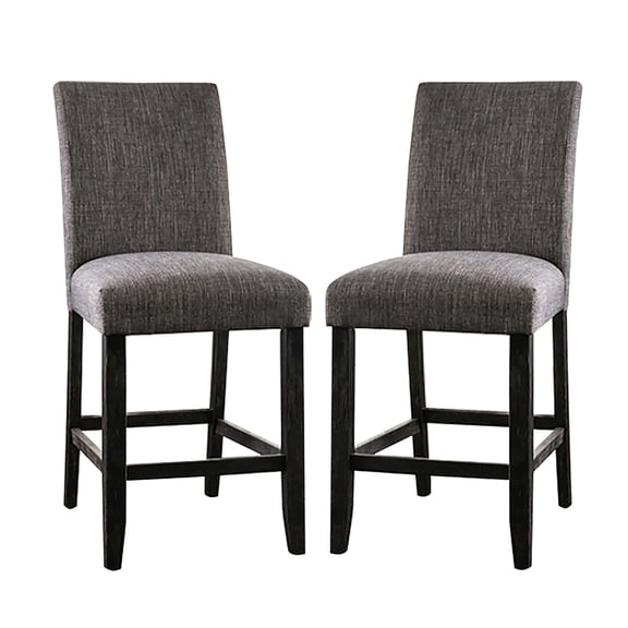 Cterwk Set of 2 Padded Fabric Counter Height Side Chair Dining Chair for Dining Room, Living Room, Gray
