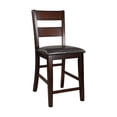 thumbnail image 1 of Cterwk Set of 2 Wooden Counter Height Chair Faux Leather Upholstered Seat Dining Chair for Living Room, Dining Room, Dark Brown, 1 of 9