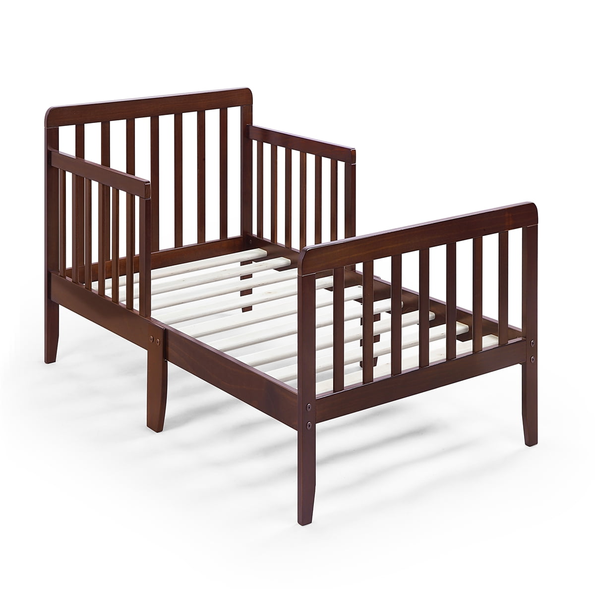 Cterwk Solid Wood Toddler Bed, Brown
