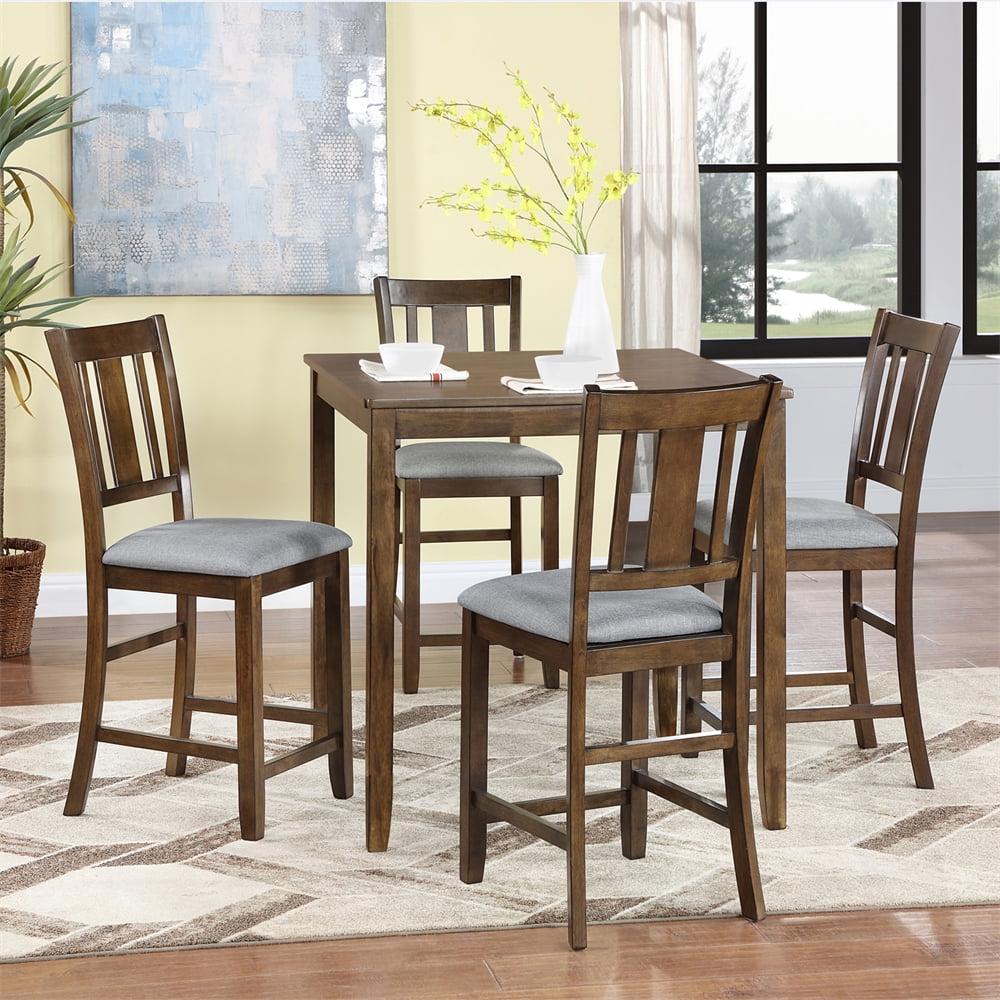 Cterwk Square Wooden Dining Table with 4 Pack Chair, Kitchen Table ...